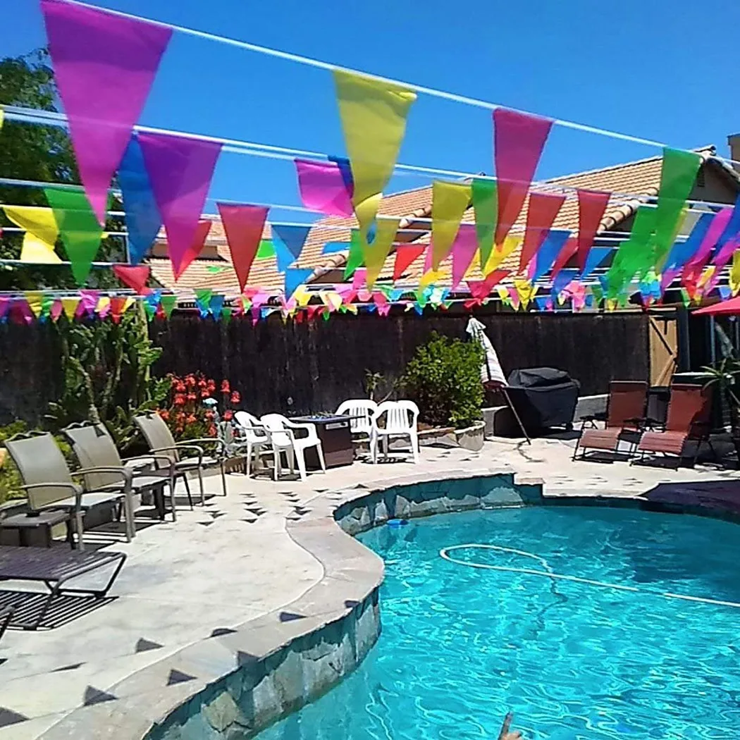 1Set 150 Flags Colorful 50m Triangle Flag Pennant Bunting String Banner Garland Festival Party Holiday Home Garden Decoration
1Set 150 Flags Colorful 50m Triangle Flag Pennant Bunting String Banner Garland Festival Party Holiday Home Garden Decoration