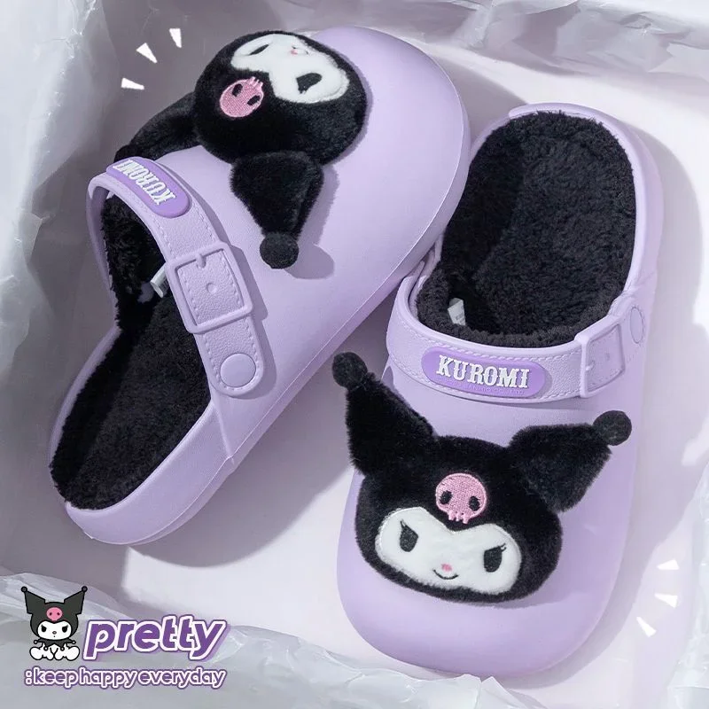 Шлепанцы Sanrio Kulomi женские с мультипликационным рисунком водонепроницаемые