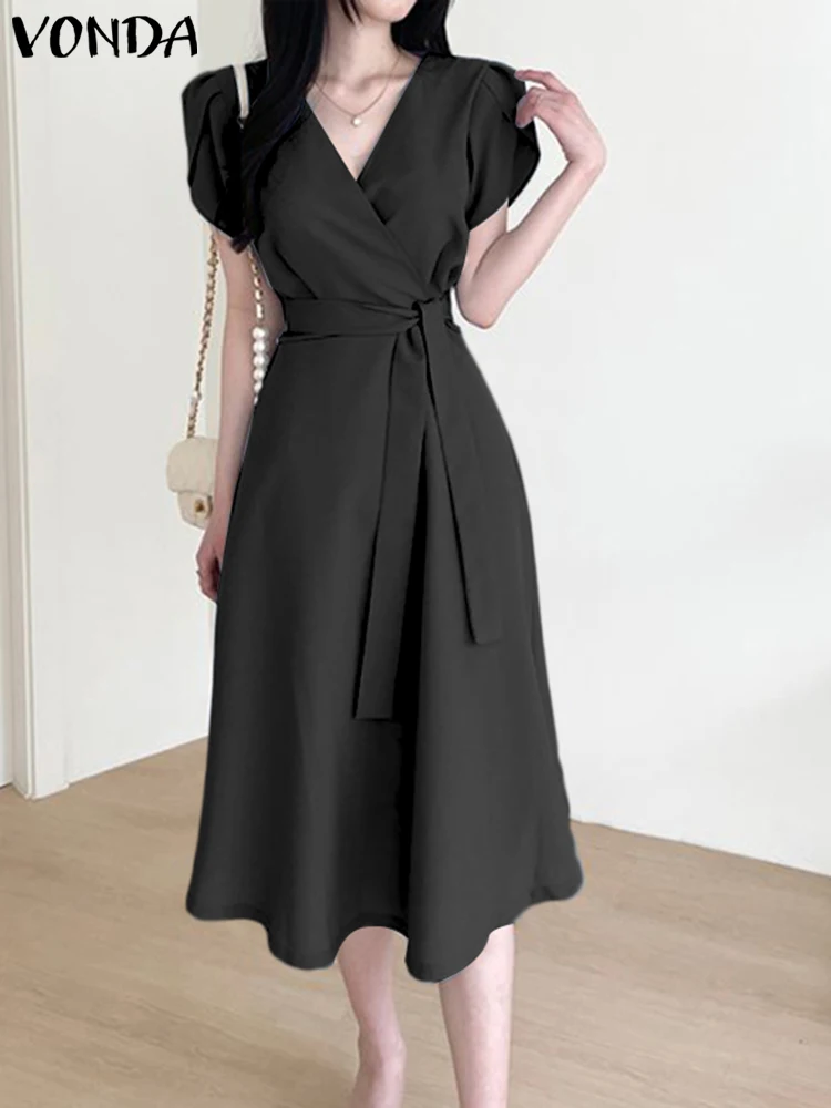 VONDA 2022 Stylish Summer Female Tunic Long Robe Casual V-Neck Party Dress Vestidos Women Short Sleeve Holiday Sundress Oversize
VONDA 2022 Stylish Summer Female Tunic Long Robe Casual V-Neck Party Dress Vestidos Women Short Sleeve Holiday Sundress Oversize