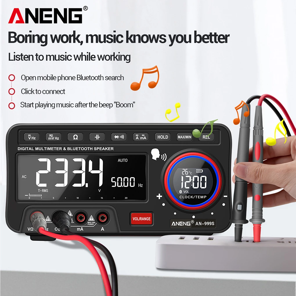 ANENG-AN999S Digital Multimeter Display LCD Backlight True RMS Tester Detector Music Player Temperature Multifunctional Meter
ANENG-AN999S Digital Multimeter Display LCD Backlight True RMS Tester Detector Music Player Temperature Multifunctional Meter