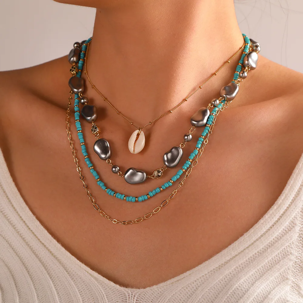 Bohemia Necklace for Woman New National Style Multilayer Crystal Shell Pendant Beaded Necklace Charm Wedding Jewelry Wholesale
Bohemia Necklace for Woman New National Style Multilayer Crystal Shell Pendant Beaded Necklace Charm Wedding Jewelry Wholesale