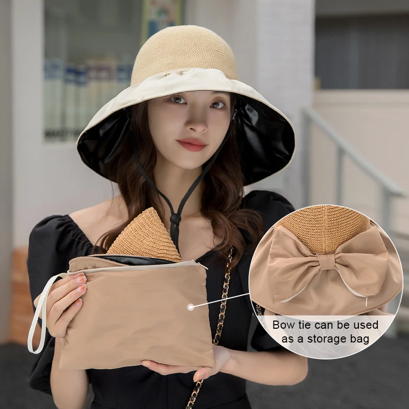 Summer New Women Bucket Hat UV Protection Sun Hats Solid Color Soft Foldable Wide Brim Outdoor Beach Panama Cap Ponytail Caps
Summer New Women Bucket Hat UV Protection Sun Hats Solid Color Soft Foldable Wide Brim Outdoor Beach Panama Cap Ponytail Caps