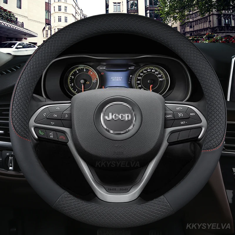 Нескользящий автомобильный чехол на руль из кожи и микрофибры для Jeep Grand Cherokee ZJ WJ WK WK2 WL 1993-2021, автомобильные аксессуары для интерьера
Нескользящий автомобильный чехол на руль из кожи и микрофибры для Jeep Grand Cherokee ZJ WJ WK WK2 WL 1993-2021, автомобильные аксессуары для интерьера