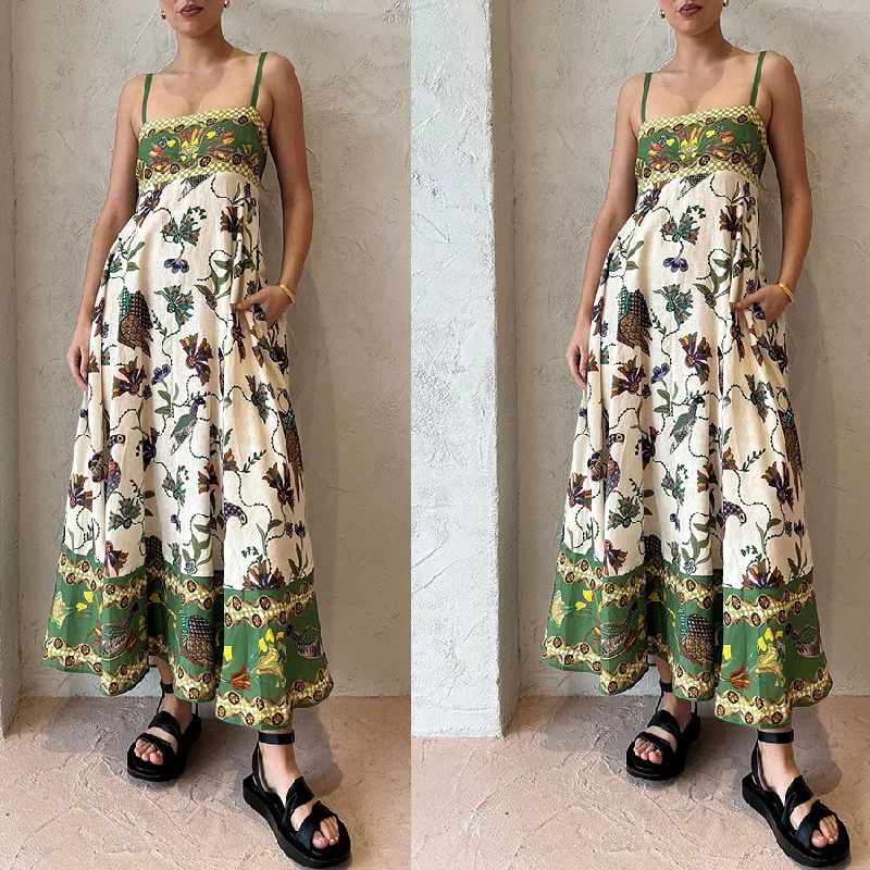 Printed Spaghetti Strap Long Dresses Women 2023 Summer New Sleeveless Loose Dress Ladies Fashions Beach Bohemian Style Vestidos
Printed Spaghetti Strap Long Dresses Women 2023 Summer New Sleeveless Loose Dress Ladies Fashions Beach Bohemian Style Vestidos