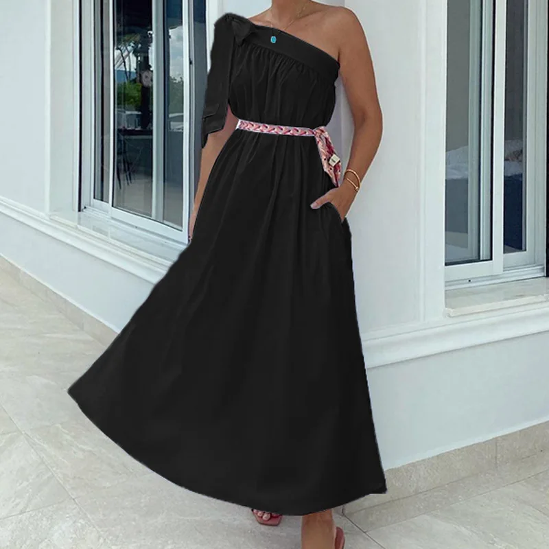 New Women's 2021 Summer Pure Color Slanted Shoulder Bowknot Irregular Sleeveless Temperament Loose Bodycon vintage dress
New Women's 2021 Summer Pure Color Slanted Shoulder Bowknot Irregular Sleeveless Temperament Loose Bodycon vintage dress