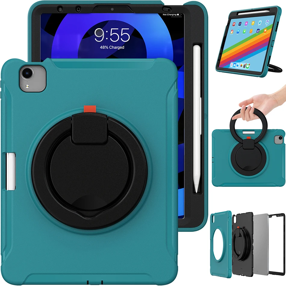 Shockproof Case with Rotatable Kickstand for iPad Air 4th 5th gen 10.9" Silicone Case for iPad Pro 11 Kids Cover 2022 2018
Shockproof Case with Rotatable Kickstand for iPad Air 4th 5th gen 10.9" Silicone Case for iPad Pro 11 Kids Cover 2022 2018