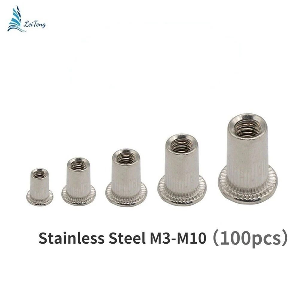 100pcs-M3/M4/M5/M6/M8/M10 Rivet Nut 304 Stainless Steel Carbon Steel Flat Head Threaded Rivet Insert Nut For Rivet Gun Tool
100pcs-M3/M4/M5/M6/M8/M10 Rivet Nut 304 Stainless Steel Carbon Steel Flat Head Threaded Rivet Insert Nut For Rivet Gun Tool