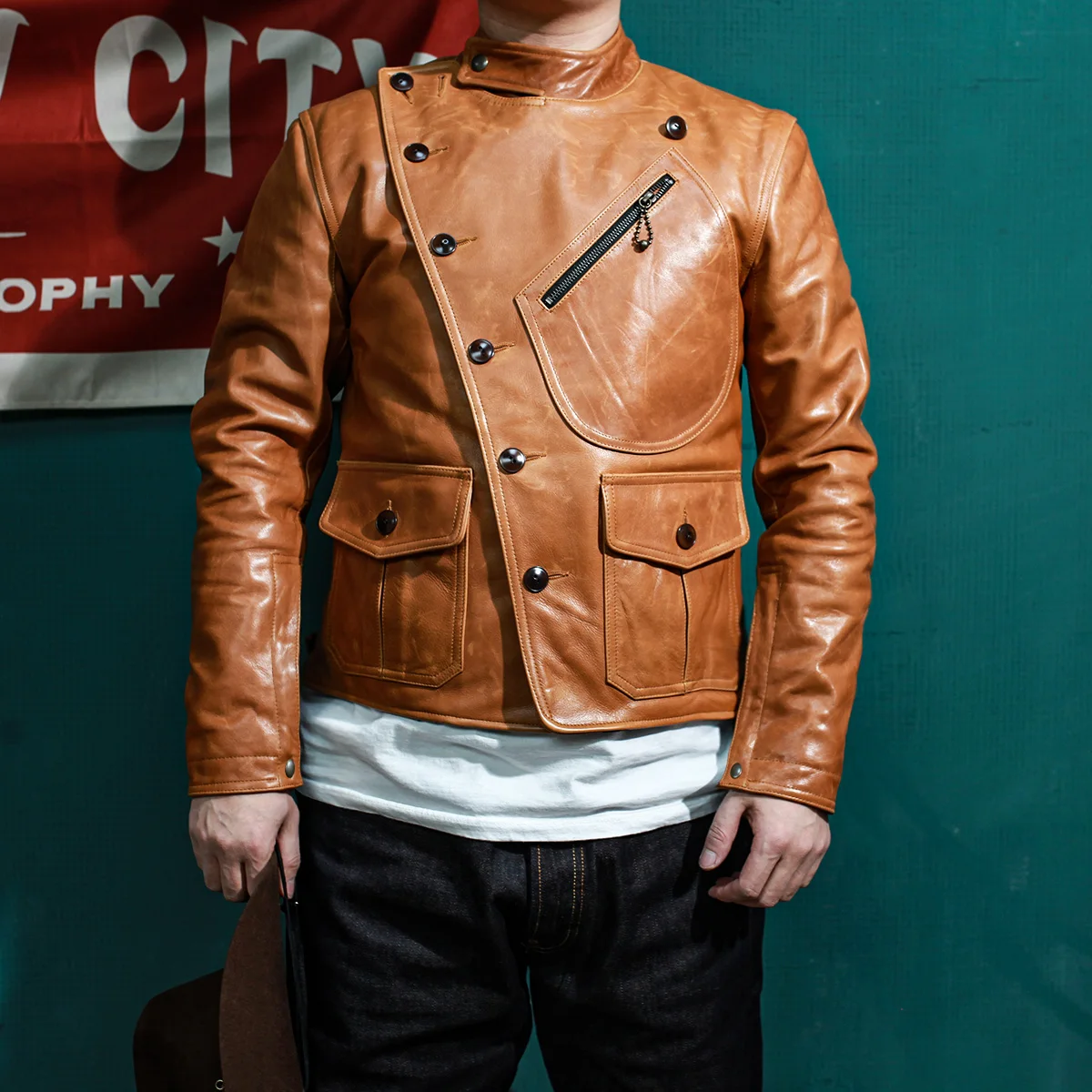SDC850 Read Description! Cidu Asian Size Men's Slim Vintage Genuine Italian Tuscany Cow Leather Storm Rider Jacket
SDC850 Read Description! Cidu Asian Size Men's Slim Vintage Genuine Italian Tuscany Cow Leather Storm Rider Jacket