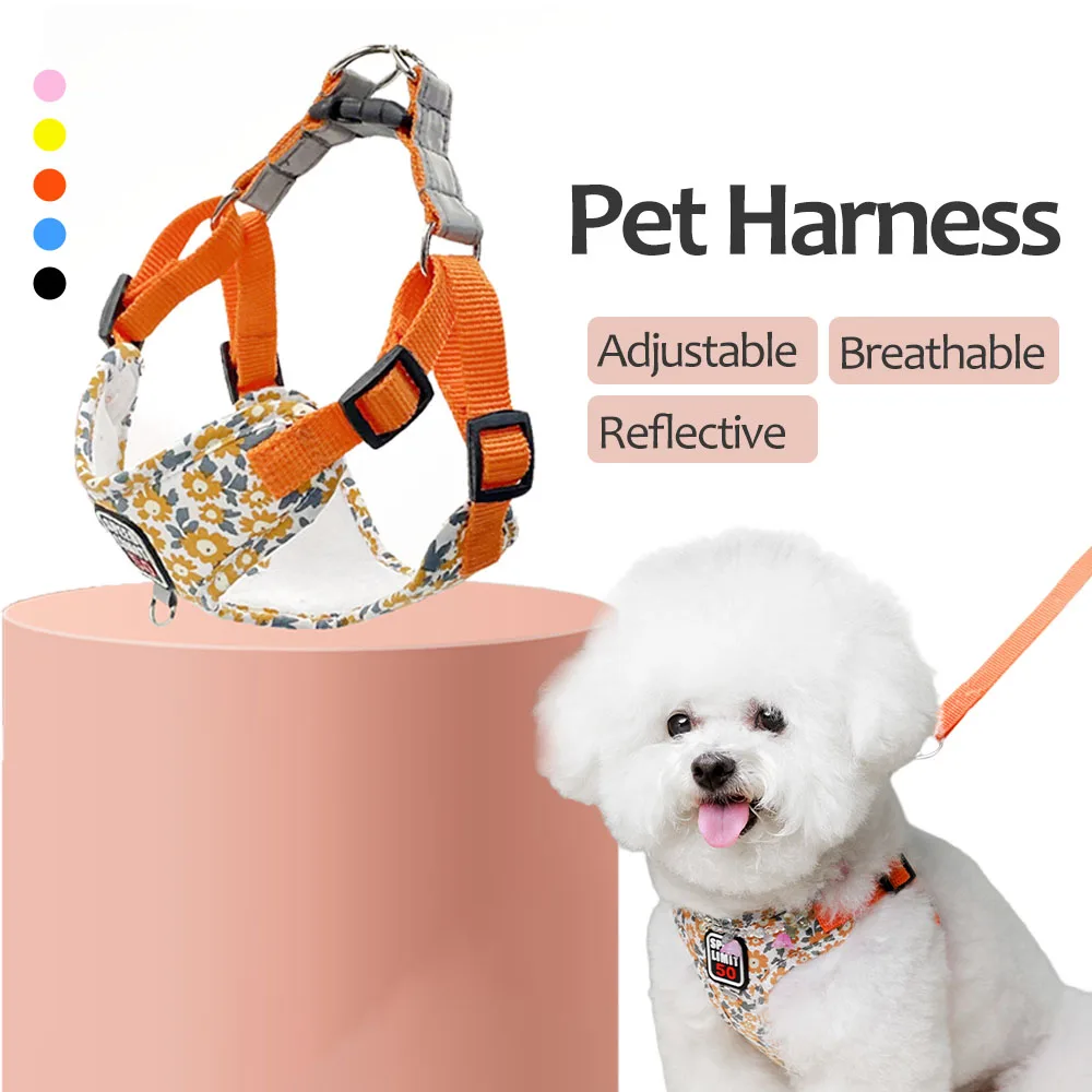 Dog Harness Leash Set For Small Medium Dogs Reflective Harness Vest Breathable Walking Leash Vest For Chihuahua Dog Accessories 
Dog Harness Leash Set For Small Medium Dogs Reflective Harness Vest Breathable Walking Leash Vest For Chihuahua Dog Accessories
