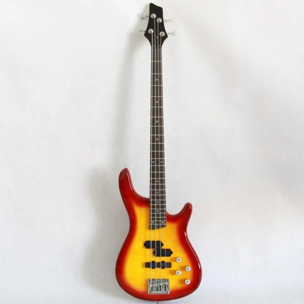 

Good quality handmade cheap Basswood bass electric Cherry Sunburst electric bass guitar 4 string