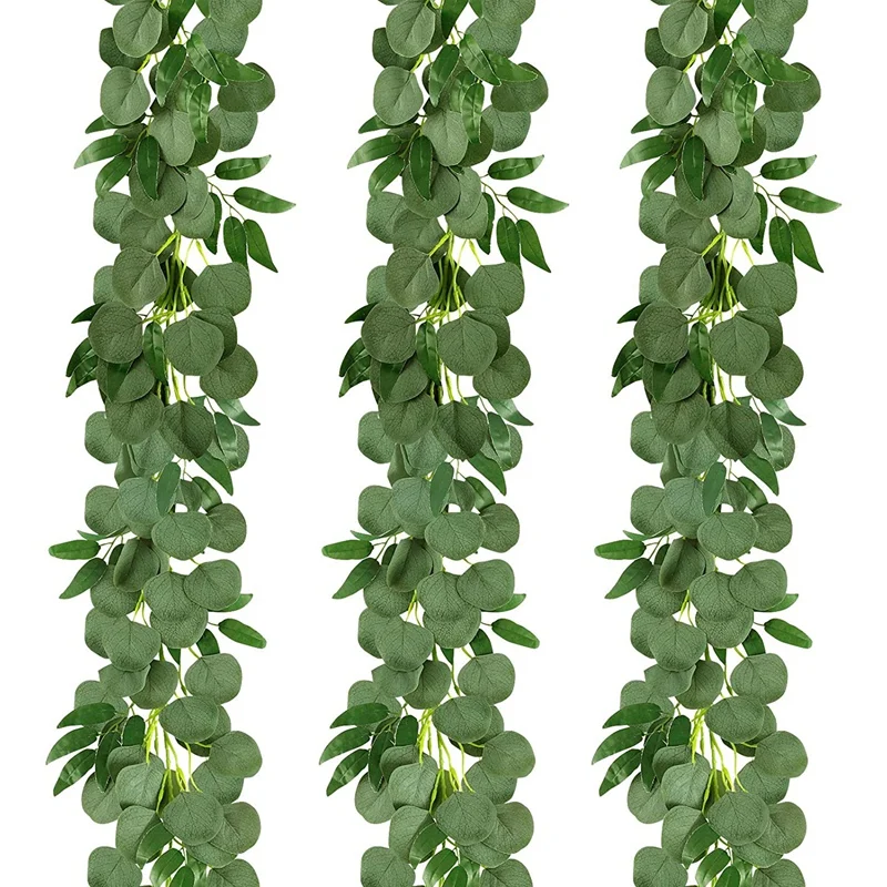 3 Packs 6.5 Feet Artificial Silver Dollar Eucalyptus Garland With Willow Vines Twigs Leaves, Greenery Garland
3 Packs 6.5 Feet Artificial Silver Dollar Eucalyptus Garland With Willow Vines Twigs Leaves, Greenery Garland