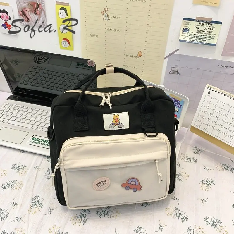Женская вместительная Холщовая Сумка На Молнии для студентов колледжа, вместительная сумка через плечо, милый рюкзак 
Женская вместительная Холщовая Сумка На Молнии для студентов колледжа, вместительная сумка через плечо, милый рюкзак