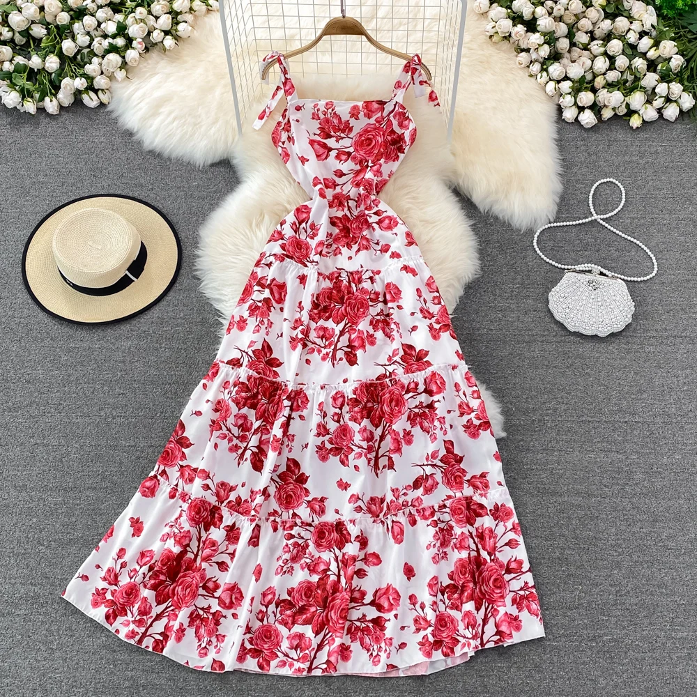 Женское платье с открытой спиной, длинное платье без бретелек с богемным принтом и широкой юбкой, лето 2022 
Женское платье с открытой спиной, длинное платье без бретелек с богемным принтом и широкой юбкой, лето 2022