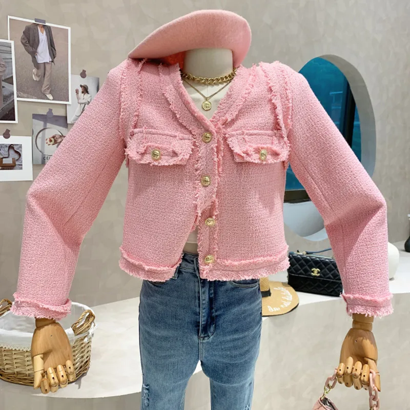 New Women's Clothing 2022 Spring Design sense V-Neck long sleeve Tweed casual coat top Jacket
New Women's Clothing 2022 Spring Design sense V-Neck long sleeve Tweed casual coat top Jacket