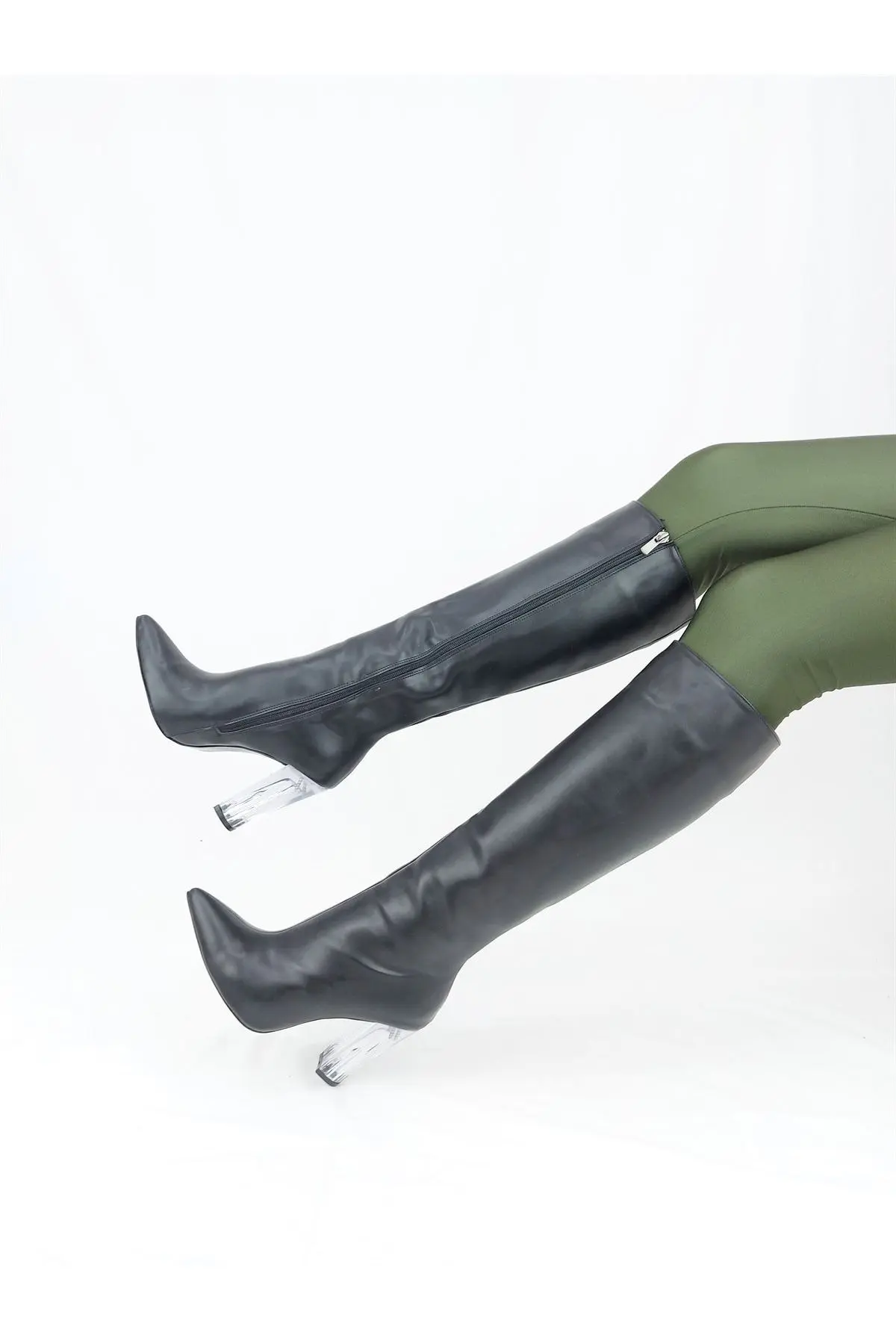Women's Boots Black Leather Transparent Heels High Boots High Heels Platform High Boots Sexy Night Dress Shoes
Women's Boots Black Leather Transparent Heels High Boots High Heels Platform High Boots Sexy Night Dress Shoes