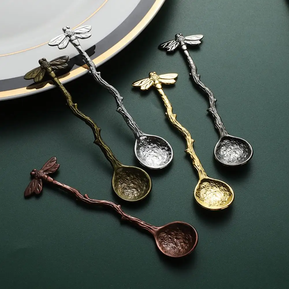 Coffee Spoon Heat Resistance Long Handle Comfortable Grip Rust-proof Non-slip Dragonfly Retro Style Dessert Scoop Kitchen Gadget
Coffee Spoon Heat Resistance Long Handle Comfortable Grip Rust-proof Non-slip Dragonfly Retro Style Dessert Scoop Kitchen Gadget