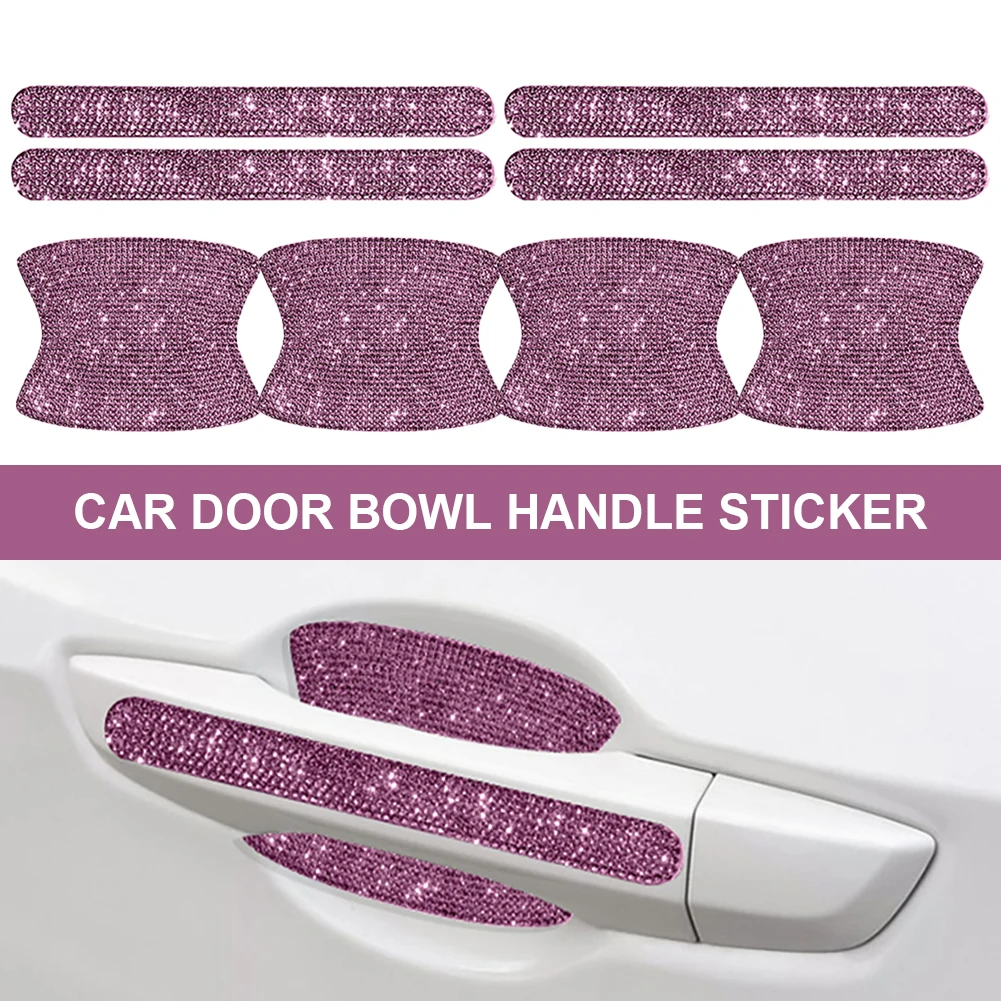 8pcs Bling Car Door Bowl&Door Handle Protector Kit Shiny Rhinestones Scratch-Resistant Stickers Door Cup Handle Protective Film
8pcs Bling Car Door Bowl&Door Handle Protector Kit Shiny Rhinestones Scratch-Resistant Stickers Door Cup Handle Protective Film