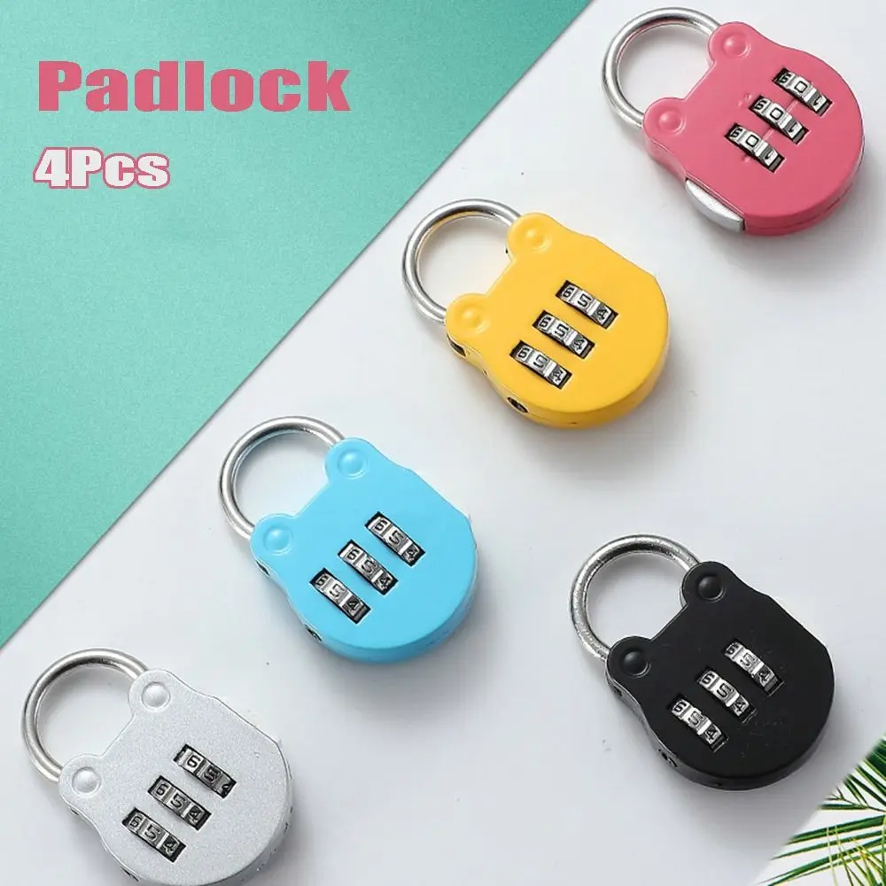 4Pcs Mini Drawer Luggage Backpack Code Lock Padlock Combination Lock 3 Digit