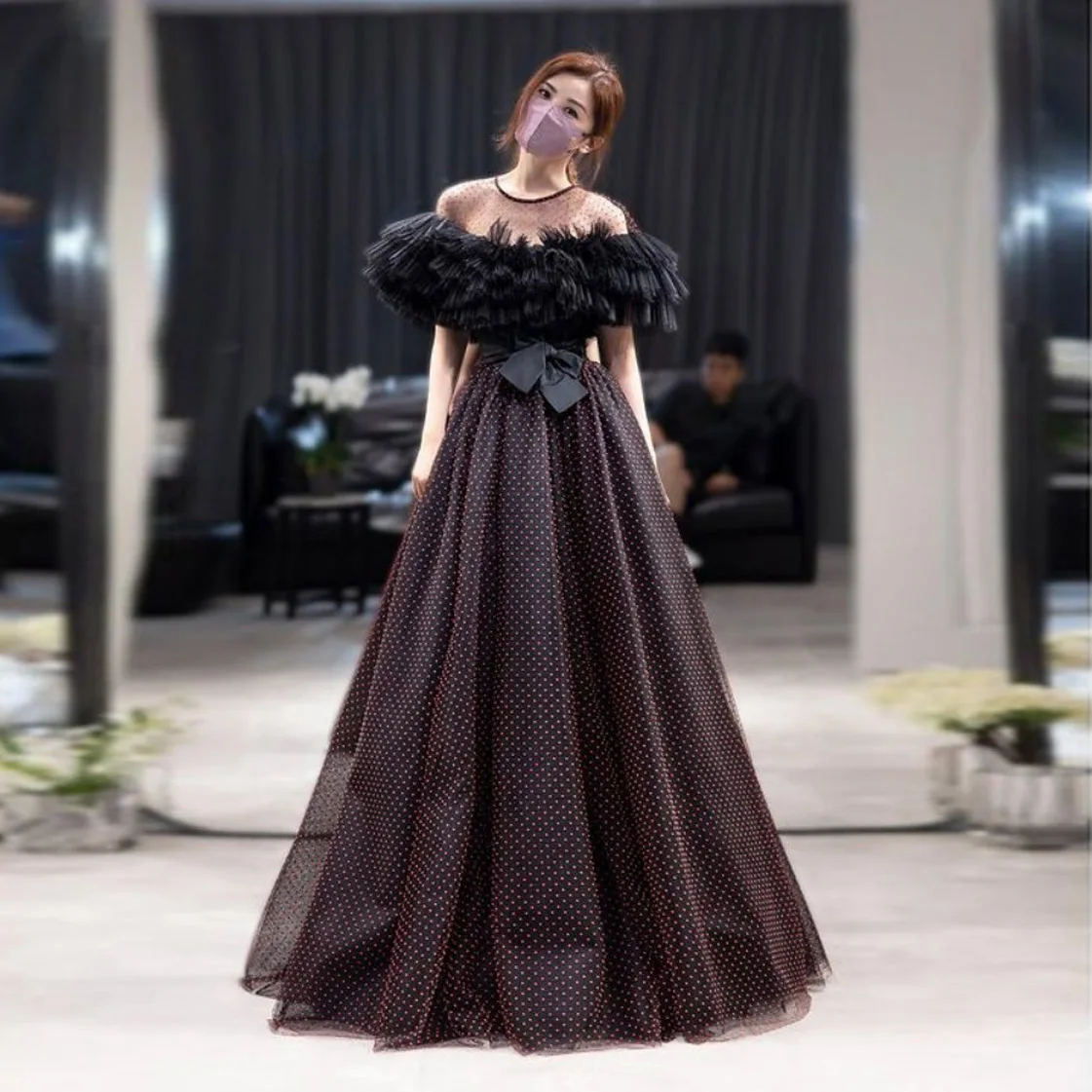 O-neck Prom Dress Ruffles Black Dress Brown Long Evening Dresses With Dot Elegant Dresses For Women Simple Prom Dress Plus Size
O-neck Prom Dress Ruffles Black Dress Brown Long Evening Dresses With Dot Elegant Dresses For Women Simple Prom Dress Plus Size