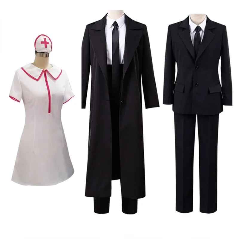 Anime Chainsaw Man Makima Cosplay Costume Black Trench Shirt Tie Pants Makima Wig Long Light Red Braid Men Women Suit Uniform
Anime Chainsaw Man Makima Cosplay Costume Black Trench Shirt Tie Pants Makima Wig Long Light Red Braid Men Women Suit Uniform
