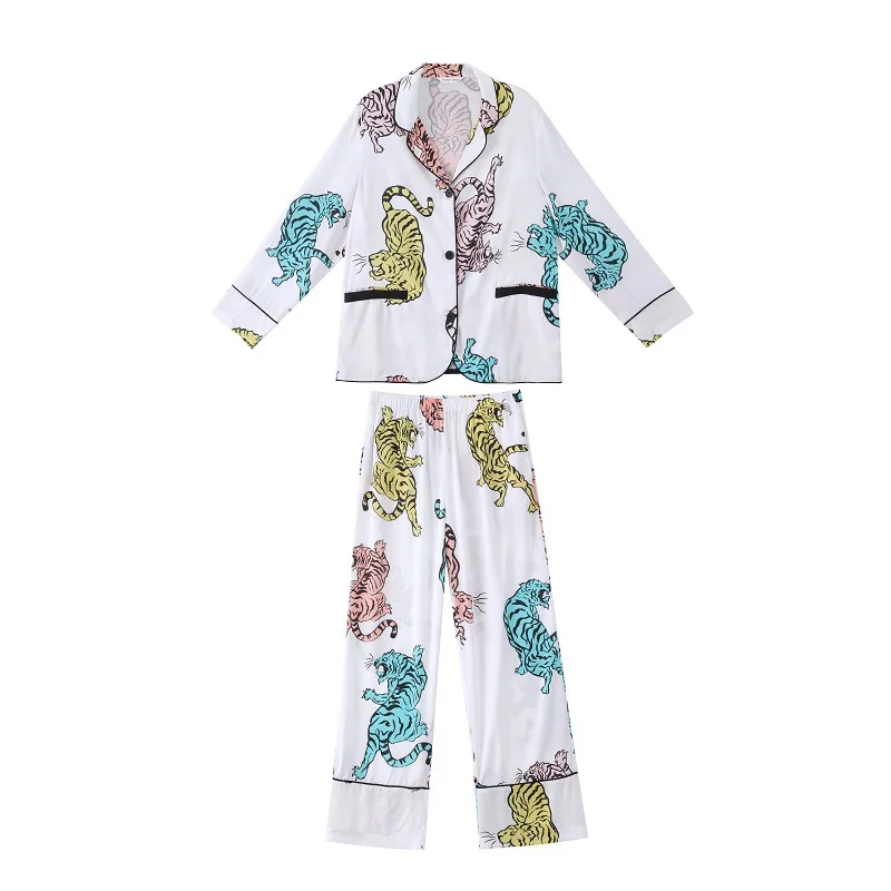 2022 Tiger Print Advanced Long Sleeve Pants Ice Silk Pajamas Women Sexy Nightwear Thin Satin Home Suit Plus Size 2 Piece Pijamas
2022 Tiger Print Advanced Long Sleeve Pants Ice Silk Pajamas Women Sexy Nightwear Thin Satin Home Suit Plus Size 2 Piece Pijamas