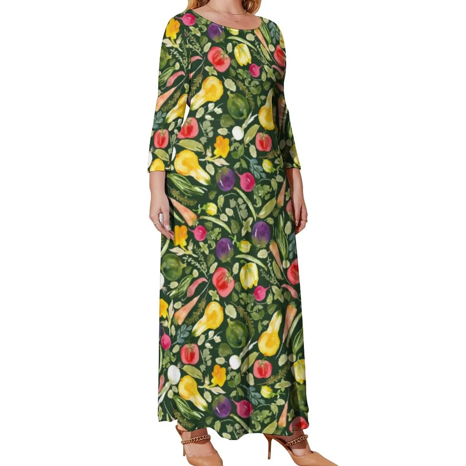 Watercolor Vegetarian Dress Plus Size Vegetable Lover Kawaii Graphic Maxi Dress Long Sleeve Fashion Beach Long Dresses Gift Idea
Watercolor Vegetarian Dress Plus Size Vegetable Lover Kawaii Graphic Maxi Dress Long Sleeve Fashion Beach Long Dresses Gift Idea
