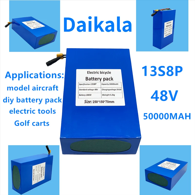 Li-ion 50000MAH 48V 13S8P Suit Citycoco Motorized Scooter Use Battery Model Aircraft Electric Tools Cartssolar Energy Inverters
Li-ion 50000MAH 48V 13S8P Suit Citycoco Motorized Scooter Use Battery Model Aircraft Electric Tools Cartssolar Energy Inverters