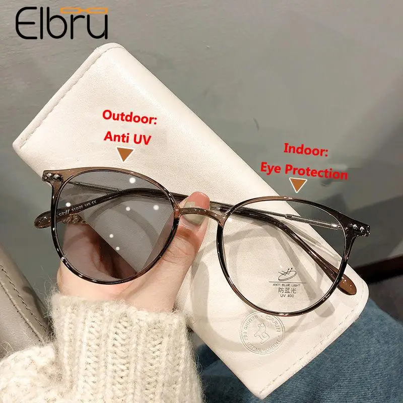Elbru Intelligent Photochromic Myopia Glasses Women Men Ultralight Vintage Round Minus Eyeglasses Finished Prescription Eyewear
Elbru Intelligent Photochromic Myopia Glasses Women Men Ultralight Vintage Round Minus Eyeglasses Finished Prescription Eyewear