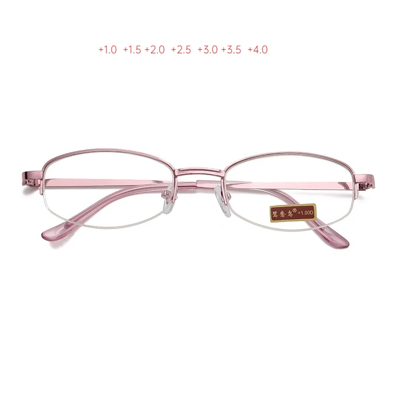 2021 Women Thin Frame Half Frame Metal Alloy Anti-fatigue Reading Glasses High Quality Purple Presbyopic Glasses +1.0 To +4.0 
2021 Women Thin Frame Half Frame Metal Alloy Anti-fatigue Reading Glasses High Quality Purple Presbyopic Glasses +1.0 To +4.0
