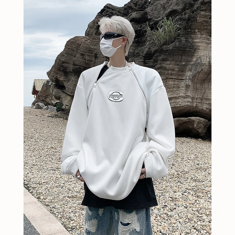 Autumn And Winter 400G Metal Zipper Shoulder Padded Hoodie Round Neck Heavy High Street Dark Base Top Casual Men Sweatshirt
Autumn And Winter 400G Metal Zipper Shoulder Padded Hoodie Round Neck Heavy High Street Dark Base Top Casual Men Sweatshirt