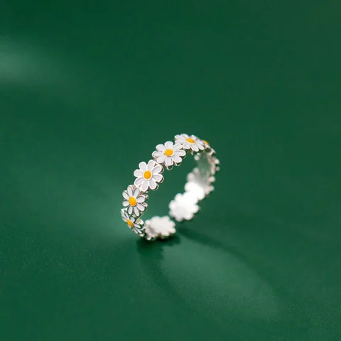 Женское винтажное Открытое кольцо в виде цветка маргаритки