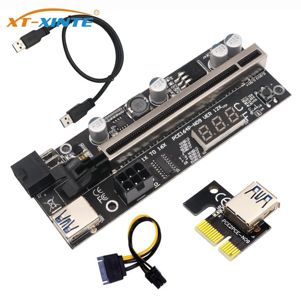 Карта расширения PCIE, 1x до 16x, графическое расширение с датчиком температуры для Биткоин, графического процессора, майнинговые карты адаптер...
Карта расширения PCIE, 1x до 16x, графическое расширение с датчиком температуры для Биткоин, графического процессора, майнинговые карты адаптер...