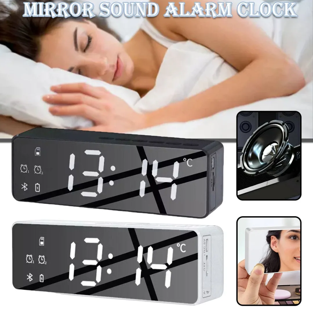 New Digital Alarm Clock With FM Radio Wireless Speaker Mirror LED Support bluetooth-compatible 5.0 Long Service Life Easy to Use
New Digital Alarm Clock With FM Radio Wireless Speaker Mirror LED Support bluetooth-compatible 5.0 Long Service Life Easy to Use