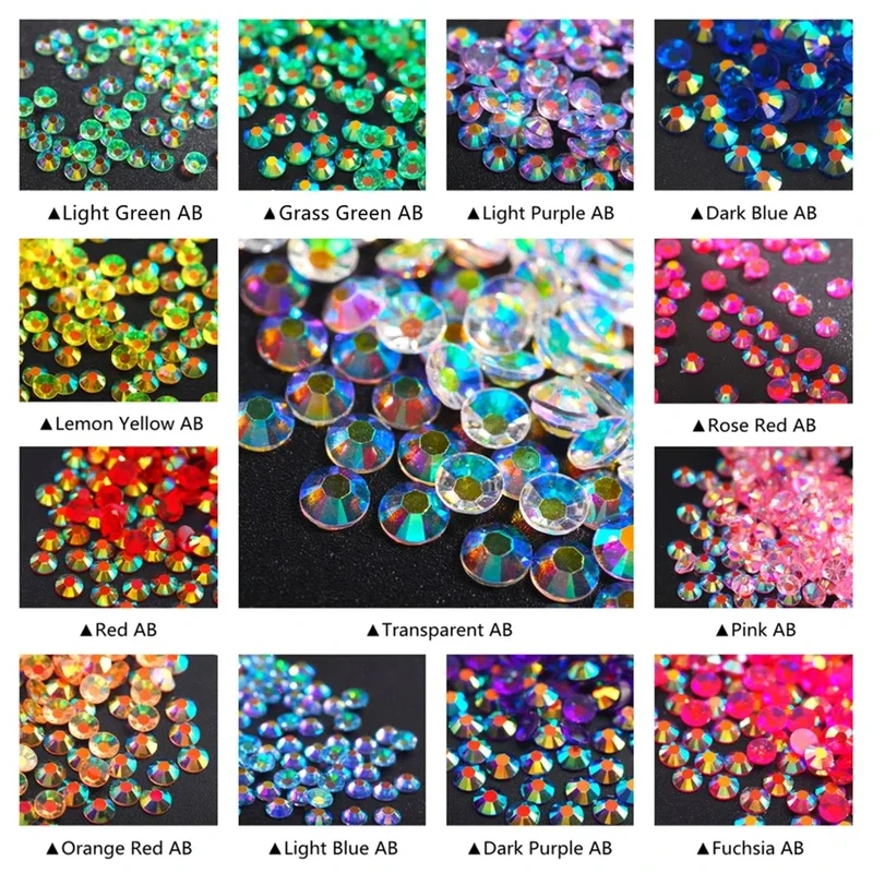 

Wholesale 10000Pcs/Bulk Jelly Transparent Colorful AB Rhinestones Shining Resin Crystal Gems Charms for Wedding Jewelry Making