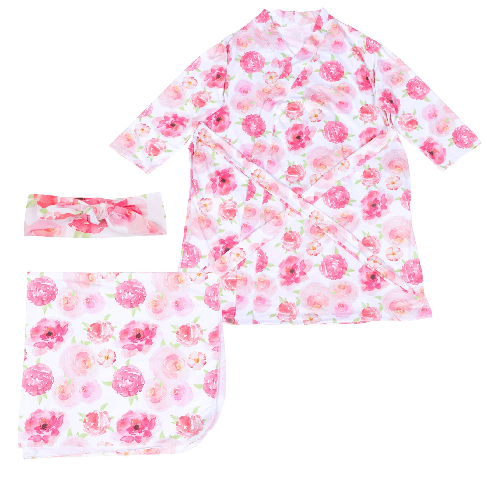 

Tuck In Scrubs For Women Set Mom Robe Matching Baby Headbands Swaddles Newborns Girl Pure Cotton Mommy Miss Floral Headband