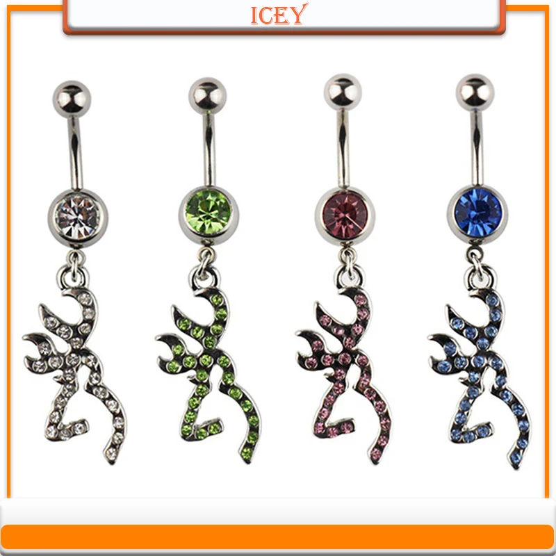 

1pc crystal belly ring rhinestones navel stud Stainless steel belly navel jewelry Zinc alloy belly button ring Piercing products