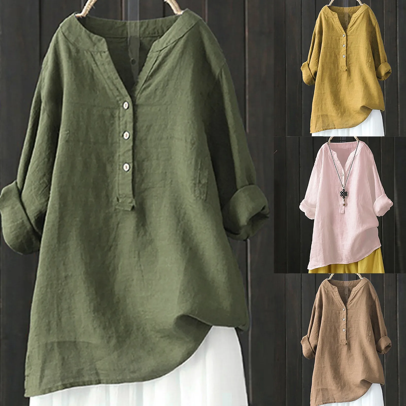 Loose Clean Color Cotton and Hemp Top for Women 2023 Summer Long Sleeved Oversize Blouse Buttons Womens Tops
Loose Clean Color Cotton and Hemp Top for Women 2023 Summer Long Sleeved Oversize Blouse Buttons Womens Tops