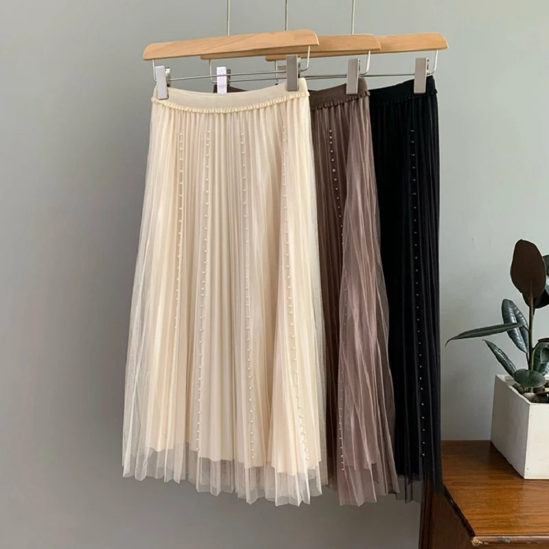 Women's Y2K Clothes Vintage Mesh Skirt 2023 High Waist Summer Baggy Skinny Pleated Beaded Half Body Dress Fashion Korean Style
Women's Y2K Clothes Vintage Mesh Skirt 2023 High Waist Summer Baggy Skinny Pleated Beaded Half Body Dress Fashion Korean Style