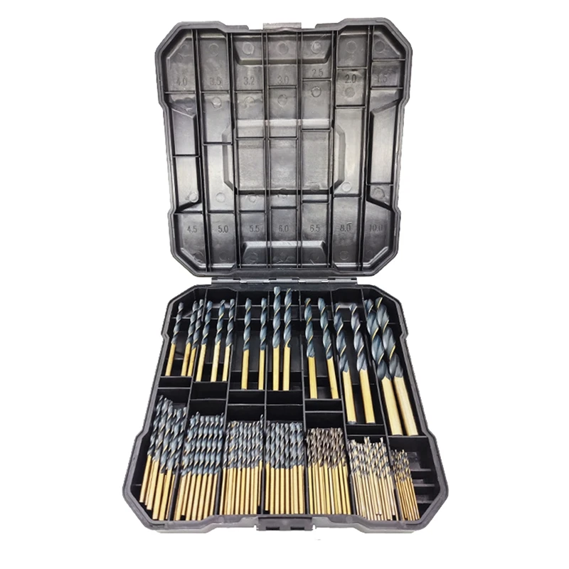99Pcs Titanium Drill Bit Set Parts For Steel Wood Metal Copper Drill Bit Titanium-Plated Twist Drill Bit Wood Drilling
99Pcs Titanium Drill Bit Set Parts For Steel Wood Metal Copper Drill Bit Titanium-Plated Twist Drill Bit Wood Drilling