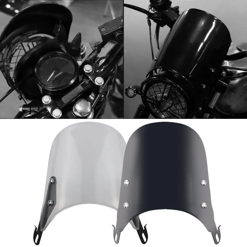 Motorcycle Front Windshield Retro 5-7 Inch Headlight Universal Windscreen Adjustable Modified Accessories
Motorcycle Front Windshield Retro 5-7 Inch Headlight Universal Windscreen Adjustable Modified Accessories