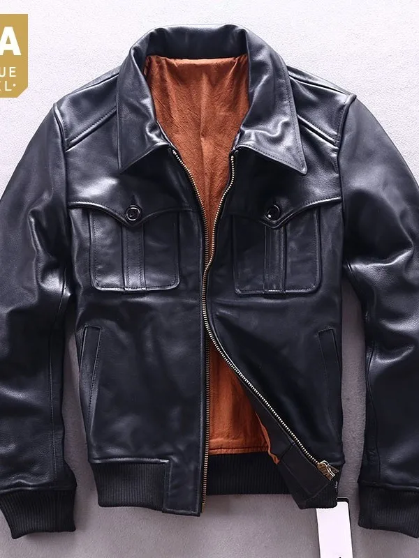 100% Real Leather Men Luxury Motorcycle Short Jacket Fashion Autumn Lapel Slim Outerwear Brand Black Punk Casual Cowhide Coat
100% Real Leather Men Luxury Motorcycle Short Jacket Fashion Autumn Lapel Slim Outerwear Brand Black Punk Casual Cowhide Coat
