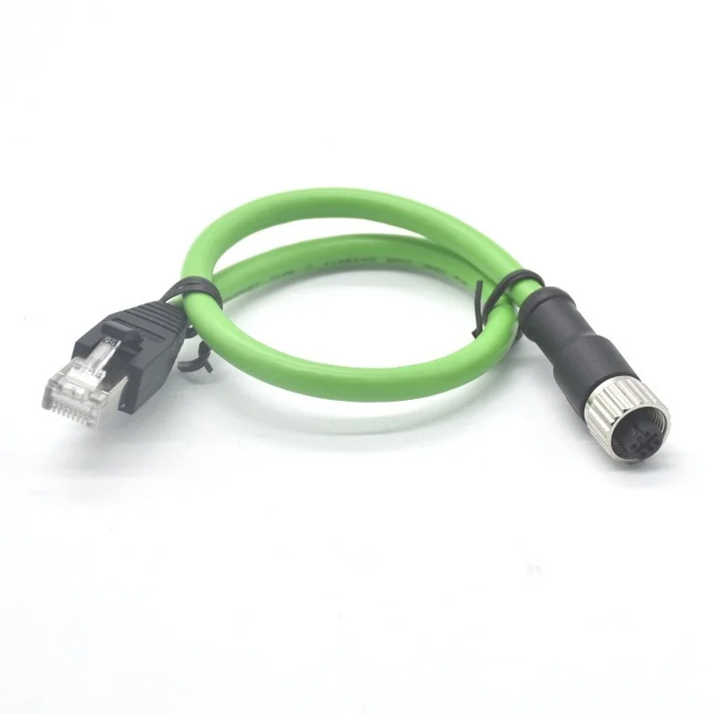 

M12 Aviation Plug To RJ45 Crystal Head PROFINET Bus Cable Connector M12 D Type 4-pin Plug Industrial Interface Connector