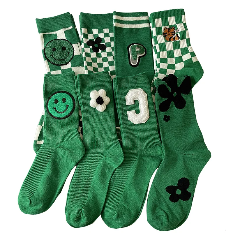 4 Pair Soft Cotton Socks Women Foot Set Autumn Winter Long Socks Cute Print Green Fashion Comfortable Girl Style Calzini Donna
4 Pair Soft Cotton Socks Women Foot Set Autumn Winter Long Socks Cute Print Green Fashion Comfortable Girl Style Calzini Donna