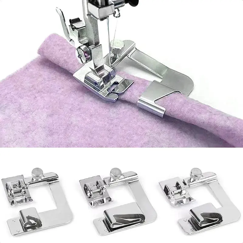 

1PCS 13 19 22mm Presser Foot Rolled Hem Feet Domestic multifunctional electric Sewing Machine For Brother Singer Sew Accessories