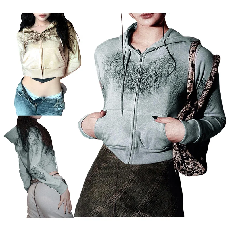 Women\u2019s Long Sleeve Zipper Cardigan Hoodies Coat Fashion Wings Printed Slim Fit Cropped Hooded Sweatshirt for Spring Autumn
Women\u2019s Long Sleeve Zipper Cardigan Hoodies Coat Fashion Wings Printed Slim Fit Cropped Hooded Sweatshirt for Spring Autumn