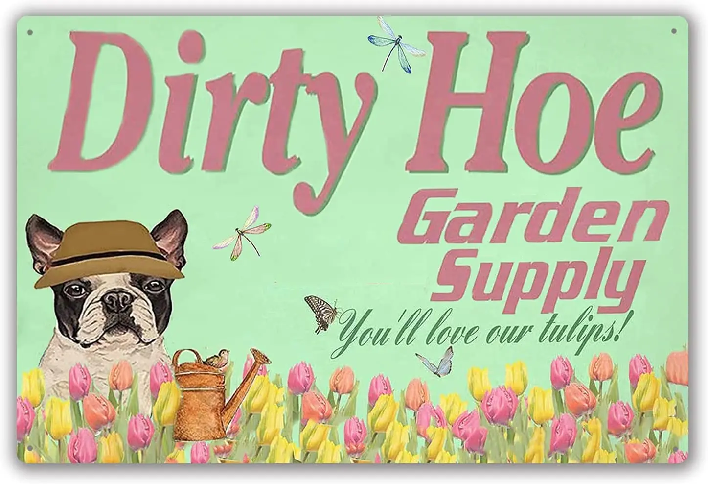 Retro Garden Supply Tin Sign Dirty Hoe Metal Sign Tulip Art Wall Decor, Butterfly Public Sign, Decoration Sign for Garden Home
Retro Garden Supply Tin Sign Dirty Hoe Metal Sign Tulip Art Wall Decor, Butterfly Public Sign, Decoration Sign for Garden Home