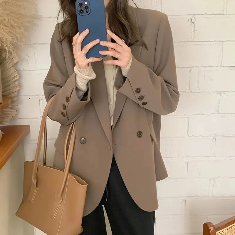 New Fashion Women Blazer Coat Autumn Korean Long Sleeve casual Double Breasted loose Office Suit Jacket Ladies Outerwear H3150
New Fashion Women Blazer Coat Autumn Korean Long Sleeve casual Double Breasted loose Office Suit Jacket Ladies Outerwear H3150