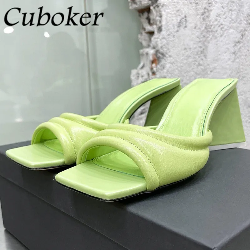 2022 Summer Genuine Leather Triangle High Heels Slippers Women Slip On Square Toe Mules Brand Designer Casual Gladiator Sandals
2022 Summer Genuine Leather Triangle High Heels Slippers Women Slip On Square Toe Mules Brand Designer Casual Gladiator Sandals