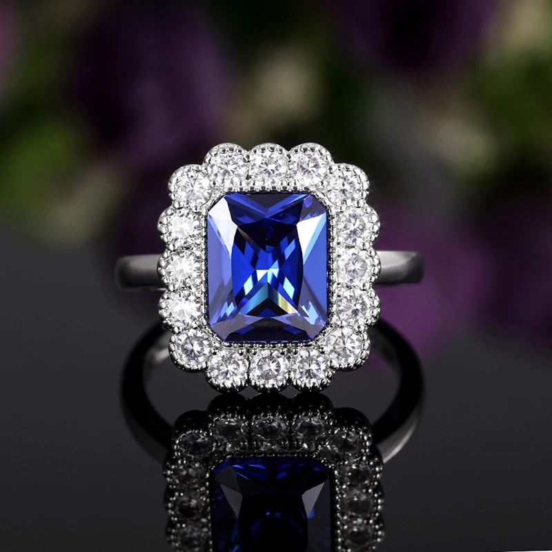 New Trendy Silver Plated Blue Crystal Engagement Rings For Women Shine CZ Stone Inlay Fashion Jewelry Wedding Party Gift Ring
New Trendy Silver Plated Blue Crystal Engagement Rings For Women Shine CZ Stone Inlay Fashion Jewelry Wedding Party Gift Ring
