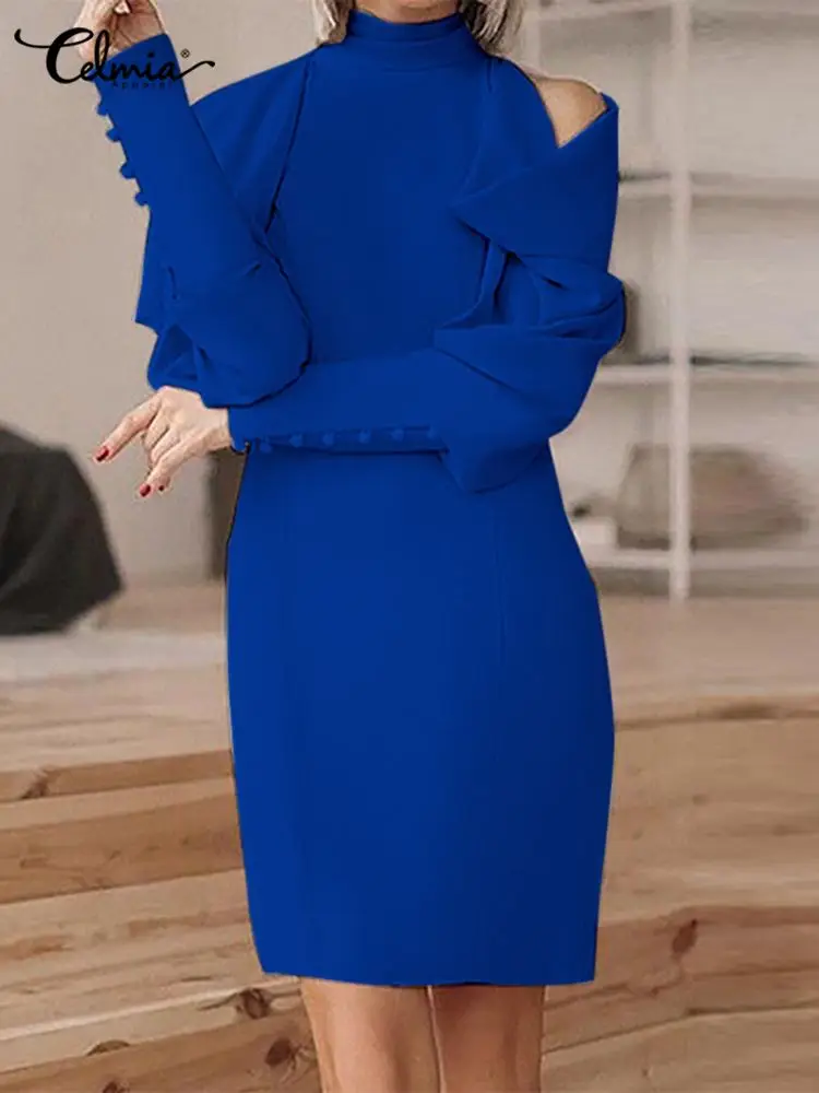 Fashion Women Puff Long Sleeve Mini Dress Celmia Sexy Off Shoulder Evening Vestidos Elegant High Collar Bowknot Party Short Robe
Fashion Women Puff Long Sleeve Mini Dress Celmia Sexy Off Shoulder Evening Vestidos Elegant High Collar Bowknot Party Short Robe